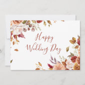 Carte Chic Boho Terracotta Floral Joyeux Mariage (Devant)