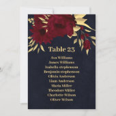 Carte chic bordeaux & or marine bleue (Devant)