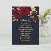 Carte chic bordeaux & or marine bleue (Debout devant)