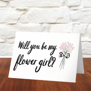 Carte Chic Bouquet Serez-Vous Ma Proposition Flower Girl