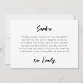 Carte Chic Bouquet Serez-vous ma servante d'honneur Prop (Dos)