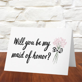 Carte Chic Bouquet Serez-vous ma servante d'honneur Prop