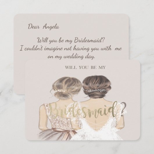 Carte Chic Bride & Bridesmaid (Devant / Derrière)