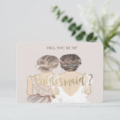 Carte Chic Bride & Bridesmaid (Debout devant)