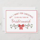 Carte Chic Bridesmaid Proposition Tout ce que je veux po (Devant)
