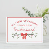 Carte Chic Bridesmaid Proposition Tout ce que je veux po (Debout devant)