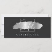 Carte Chic Brush Stroke Elegant Black Cadeau Certificat (Devant)