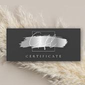 Carte Chic Brush Stroke Elegant Black Cadeau Certificat