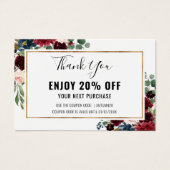 Carte Chic Burgundy Blush Floral rabais Coupon (Devant)