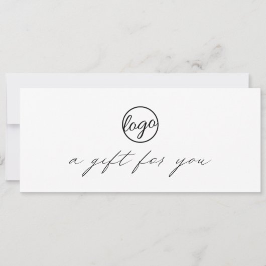 Carte Chic Calligraphie Logo Certificat Cadeau d'affaire (Devant)
