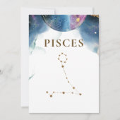 Carte Chic Celestial Pisces Constellation Numéro de tabl (Devant)
