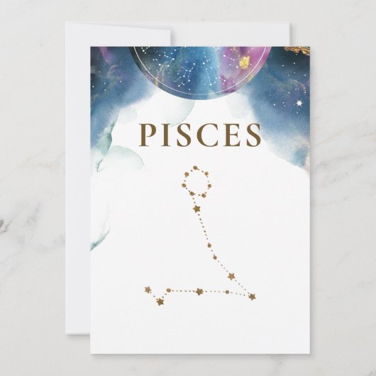 Carte Chic Celestial Pisces Constellation Numéro de tabl (Dos)