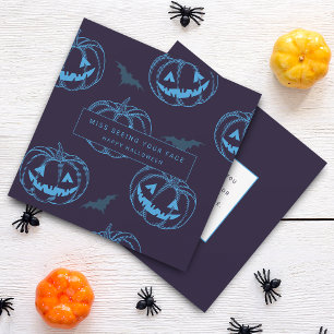 Carte Chic Chauve-Souris Citrouille Halloween