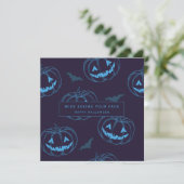 Carte Chic Citrouille Bat Halloween (Debout devant)