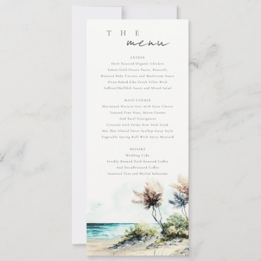 Carte Chic Coastal Palm Beach Seascape Mariage Men (Devant)