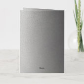 Carte Chic Coeur d'argent 25e anniversaire Mariage (Dos)