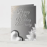 Chic Coeur d'argent 25e anniversaire Mariage