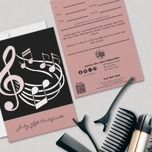 Carte Chic coiffeur rose juillet certificat cadeau