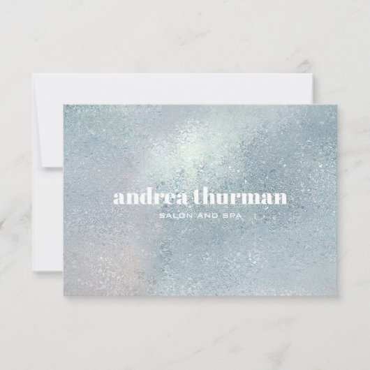 Carte Chic cristal bleu verre nacré irisé Cadeau (Devant)