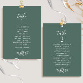 Carte Chic Deep Green Seating Plan avec/ Nom de l'