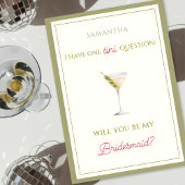 Carte Chic Dirty Martini Thème Bridesmaid Proposition