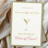 Carte Chic Dirty Martini-Thème Maid of Honor Proposition