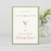 Carte Chic Dirty Martini-Thème Maid of Honor Proposition (Debout devant)