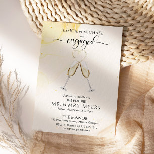 Carte Chic Elegant Champagne Gold Heart Party