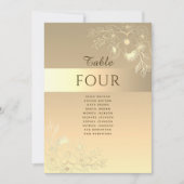 Carte Chic Elegant Gold Mariage Seize Chart (Devant)