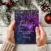 Carte Chic élégant marbre bleu violet art merci