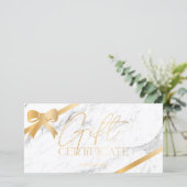 Carte Chic en feuille d'or ruban logo logo cadeau certif (Debout devant)