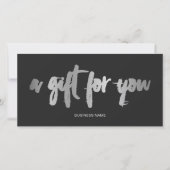 Carte Chic fausse feuille argent gris logo certificat ca (Devant)