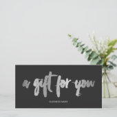 Carte Chic fausse feuille argent gris logo certificat ca (Debout devant)