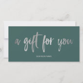 Carte Chic fausse feuille argent vert logo certificat ca (Devant)