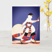 Carte Chic femme Vintage raquette (Fleur jaune)