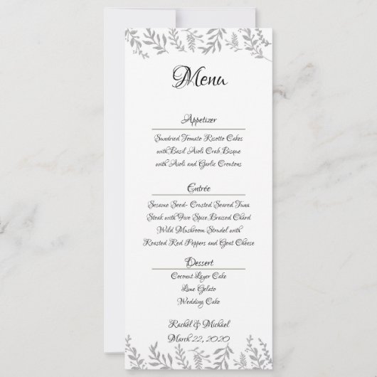 Carte Chic Feuille de réception à huile d'argent (Devant)