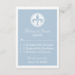 Carte Chic Fleur De Lis, Bleu