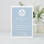 Carte Chic Fleur De Lis, Bleu (Debout devant)