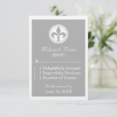 Carte Chic Fleur De Lis, Gris (Debout devant)