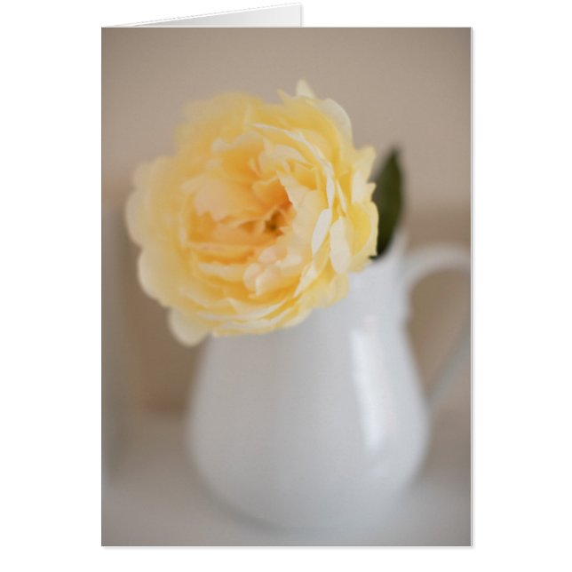 Carte Chic Fleur Jaune et Pitcher Shabby (Devant)