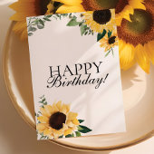 Carte Chic Fleur sauvage Sunflower Jaune Joyeux annivers