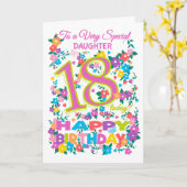 Carte Chic Floral 18e anniversaire pour fille (Fleur jaune)