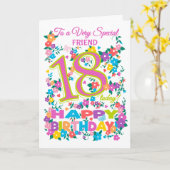 Carte Chic Floral 18th Birthday for Friend (Fleur jaune)