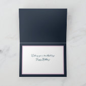 Carte Chic Floral Bouquet Pink Poppy Botanical Birthday (Intérieur)