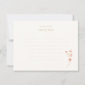 Carte Chic Floral Mariage Linked Note manuscrite (Devant)