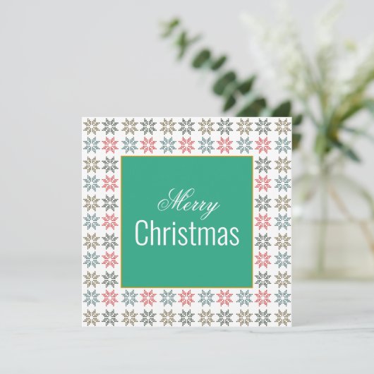 Carte Chic Four Poinsettia Motif Noël, Personnalisé (Debout devant)