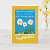 Carte Chic Get Well Card, opération ou chirurgie, margue (Fleur jaune)
