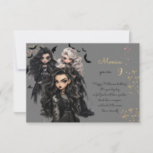 Carte Chic glam gothique effrayant fille heureux anniver