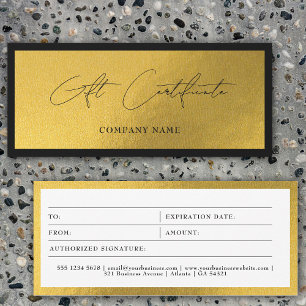 Carte Chic Gold Black Business chèque cadeau