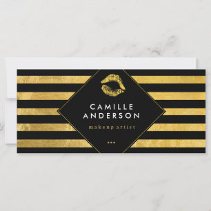 Carte Chic Gold et Black Maquillage Artist Certificat ca